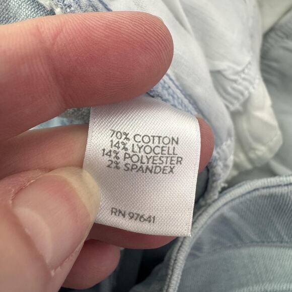 J Jill Jeans Women 16 Authentic Fit Cropped Stretch Raw Hem Denim Light Blue - Picture 5 of 12